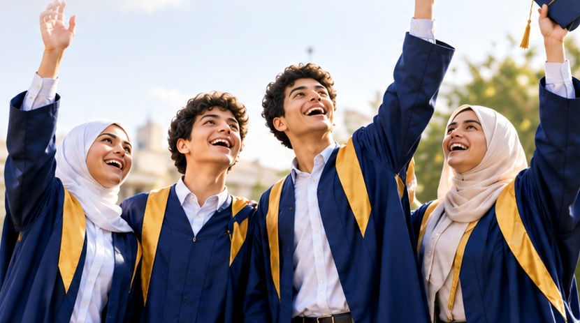 American Diploma students celebrating academic success